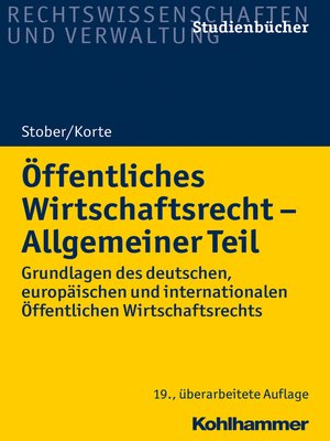cover image of Öffentliches Wirtschaftsrecht--Allgemeiner Teil